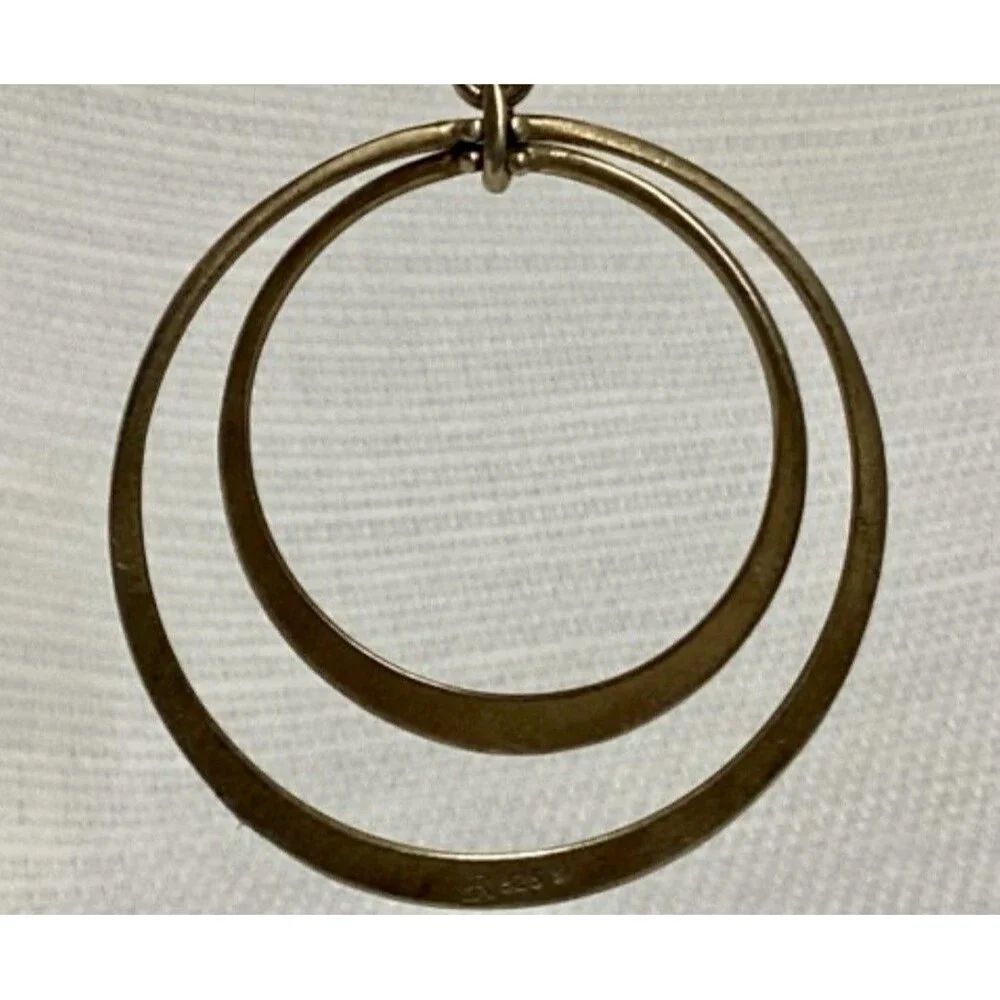 VTG Banana Republic 925 Sterling Silver Matte Gold Wash Double Hoop Earrings